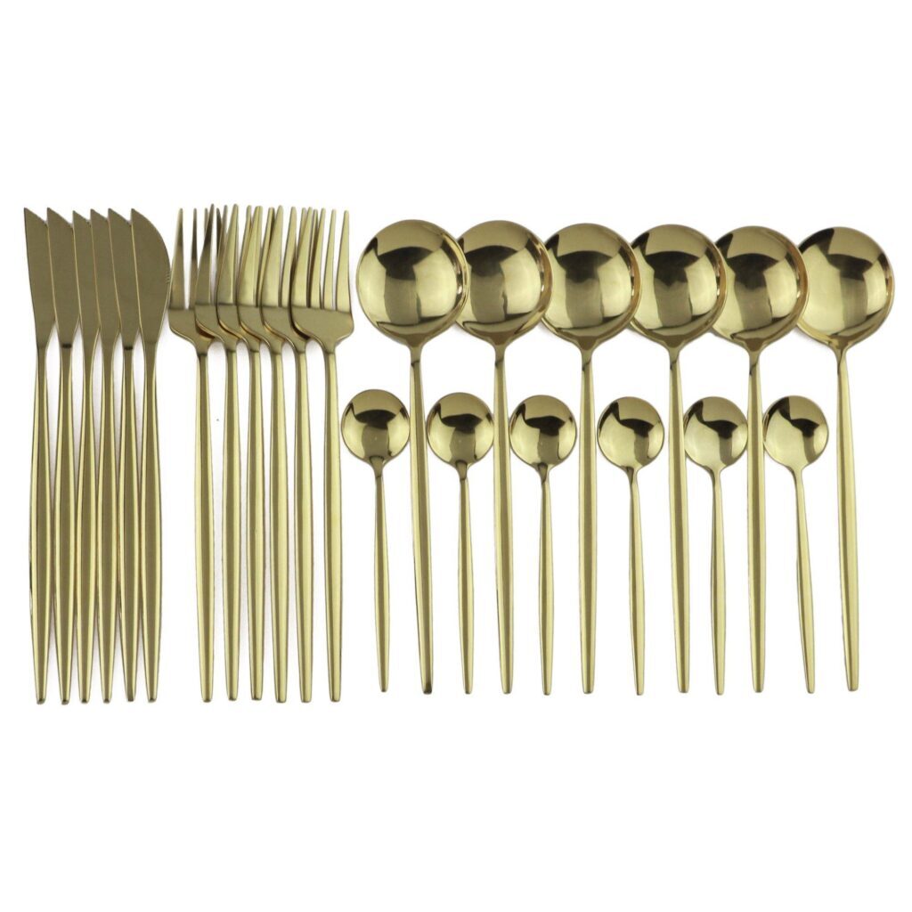 Talher Aço Negro Premium Feito à Mão 24pcs - Imagem 14