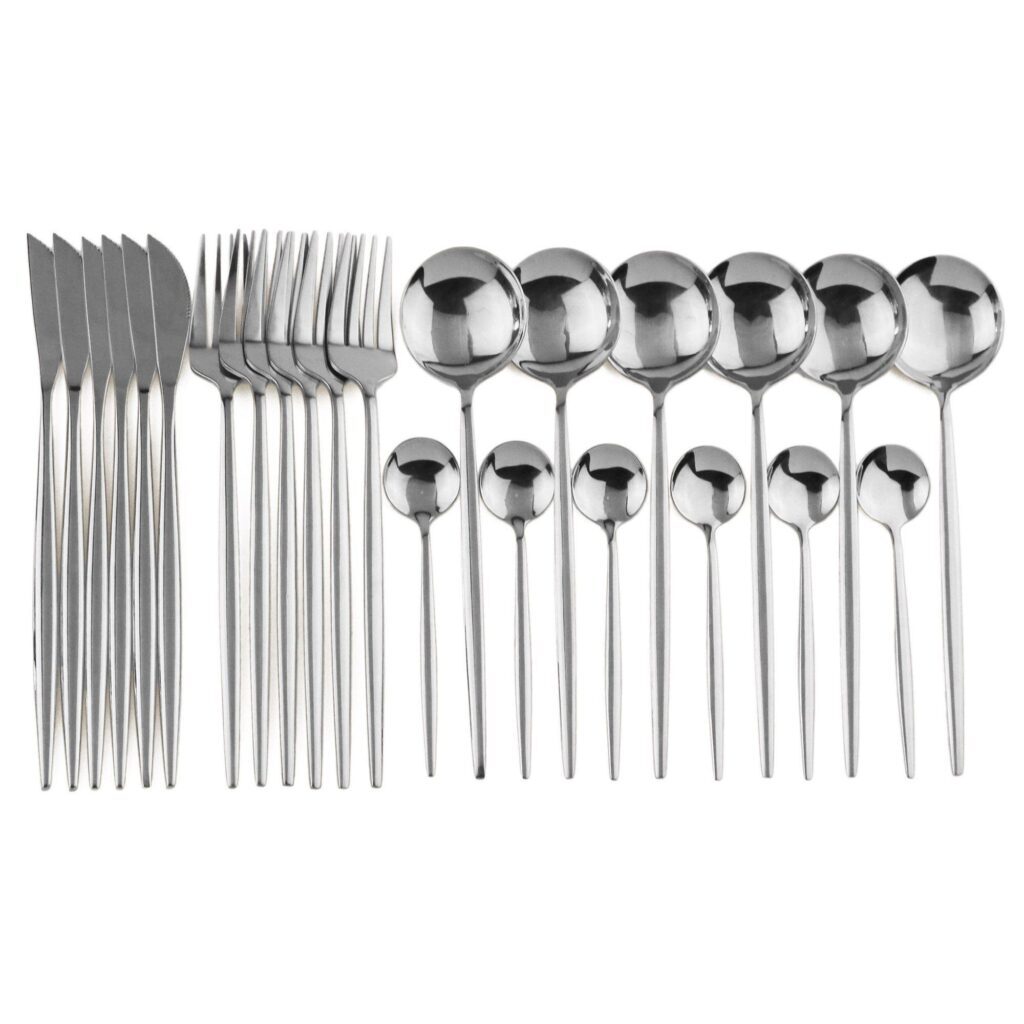 Talher Aço Negro Premium Feito à Mão 24pcs - Imagem 15