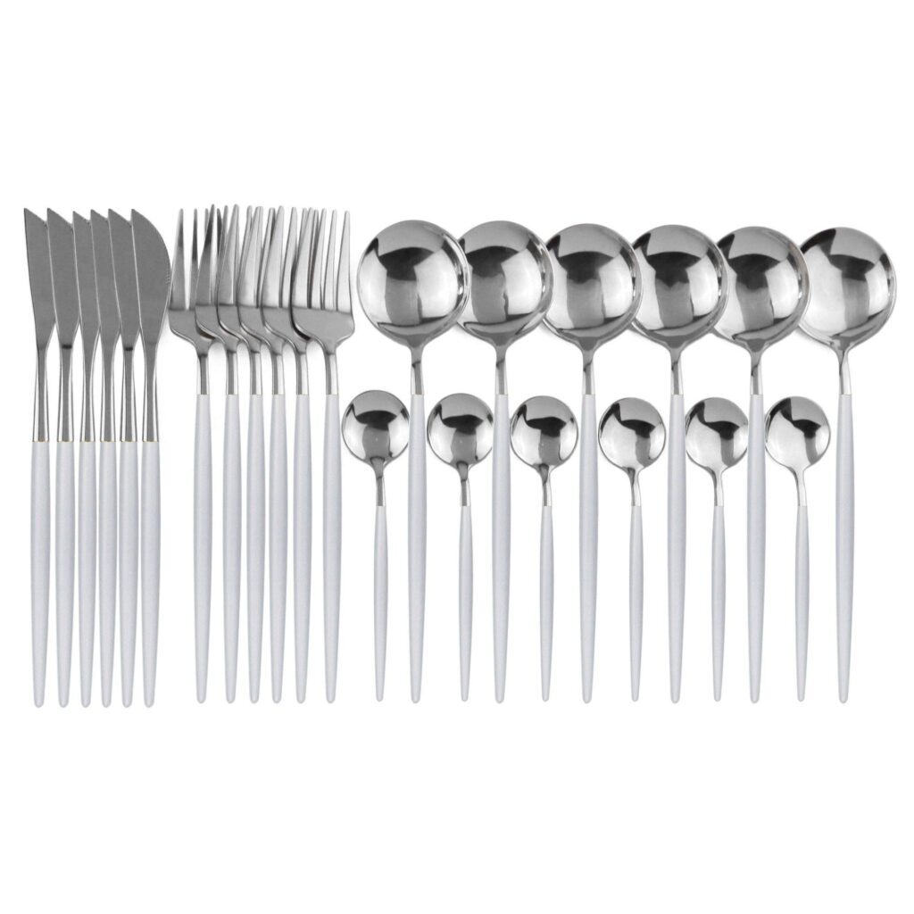 Talher Aço Negro Premium Feito à Mão 24pcs - Imagem 20