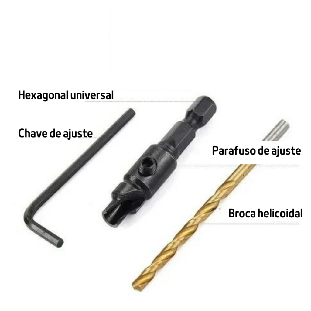 Brocas Escareadoras Em Titânio | Conjunto Com 5 Peças - Imagem 4