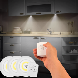 Kit 3 Lâmpadas Led Sem Fio com Controle Remoto + Brindes Exclusivos 🎁