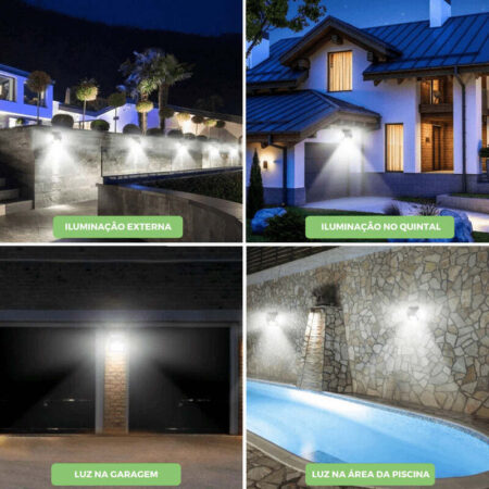 Luminária De Led Solar À Prova D'água Com Sensor De Movimento - Imagem 4