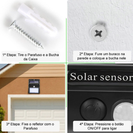 Luminária De Led Solar À Prova D'água Com Sensor De Movimento - Imagem 8