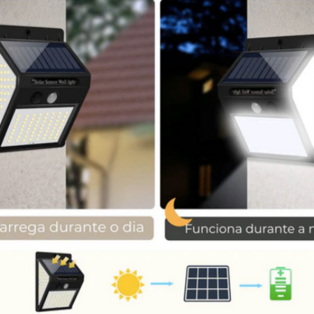 Luminária De Led Solar À Prova D'água Com Sensor De Movimento - Imagem 6