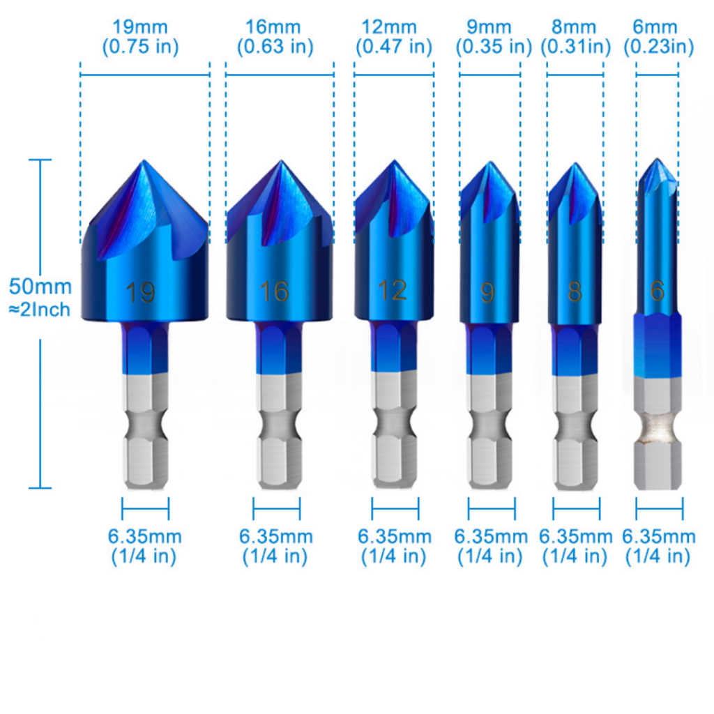 Brocas Escareadoras Para Chanfro | Kit com 6 Peças - Imagem 7