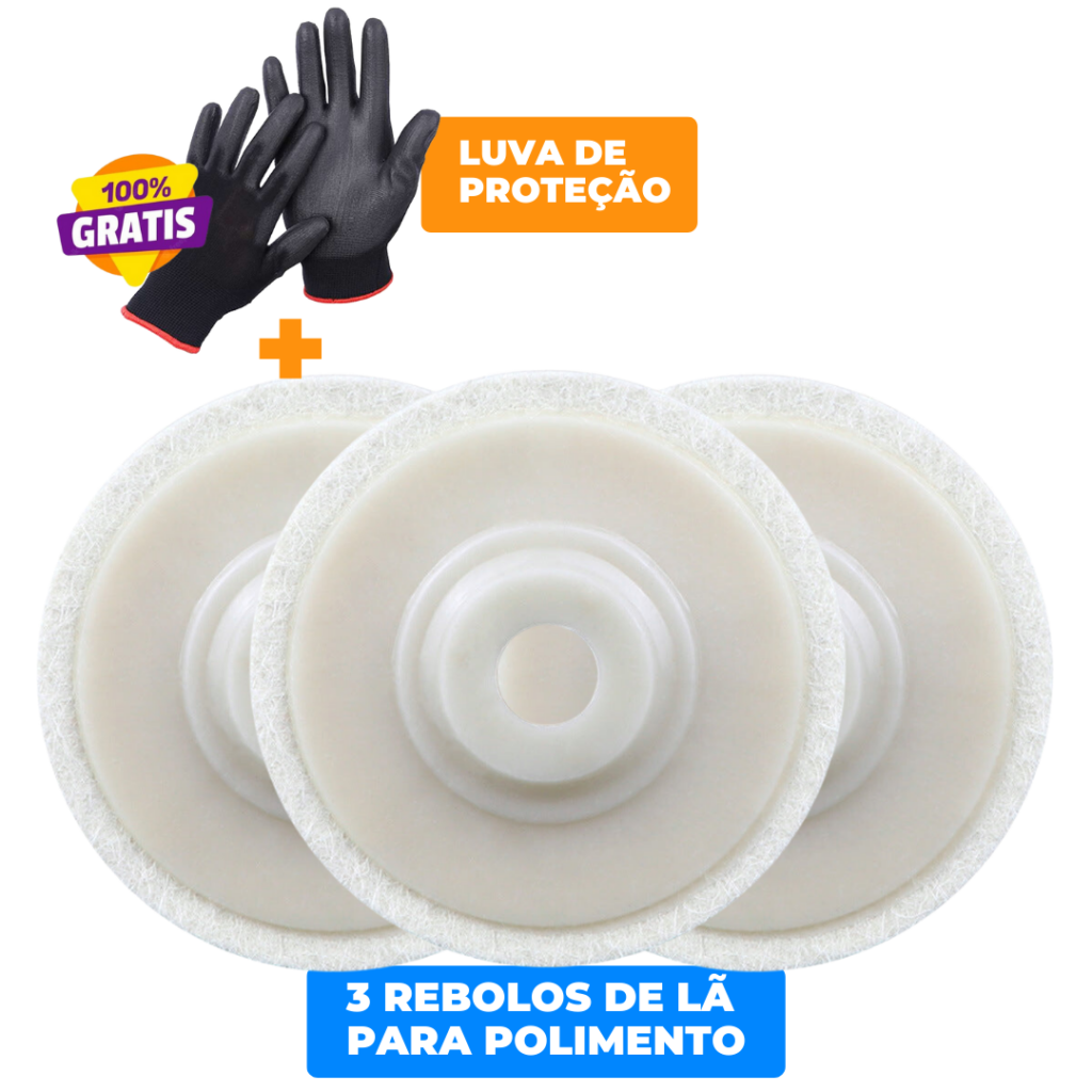 Rebolo De Lã Para Polimento Rebarbadora Angular + Brinde Exclusivo 🎁 - Imagem 10