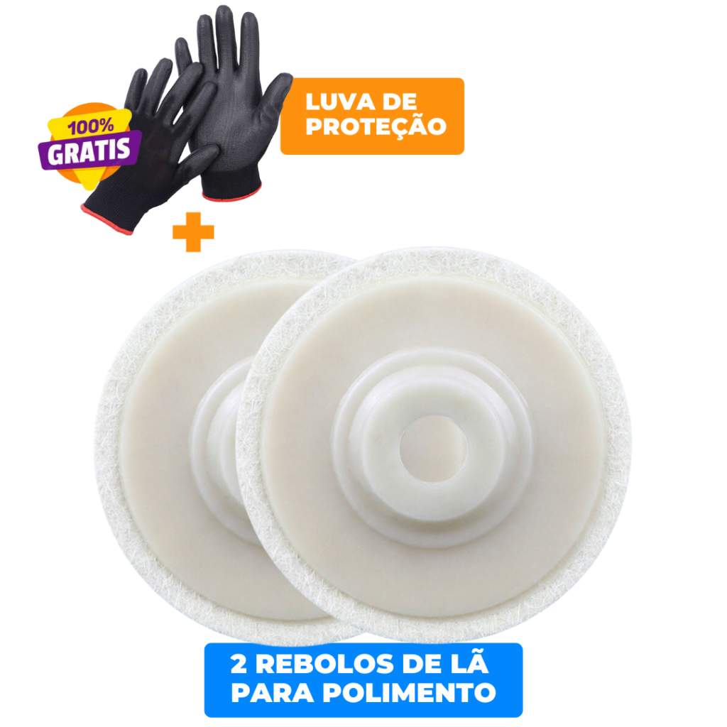 Rebolo De Lã Para Polimento Rebarbadora Angular + Brinde Exclusivo 🎁 - Imagem 11