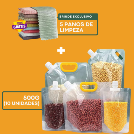 Sacos Potes EasyPack Armazenador de Alimentos Reutilizáveis | Compre 5 Leve 10 + Brindes Exclusivos 🎁 - Imagem 11
