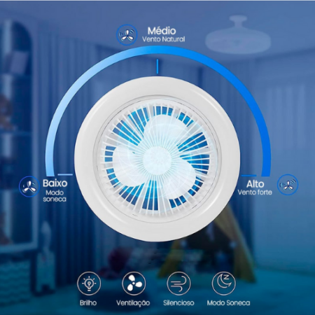 Ventilador de Teto com Luminária - Silenciosa Potente e Moderna - Image 3