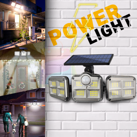 Holofote Solar LED 800W com 3 Cabeças- PowerLight - Image 3