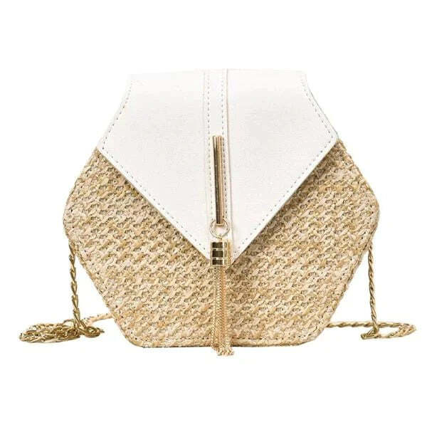Bolsa Transversal de Palha Hexagonal - Imagem 8