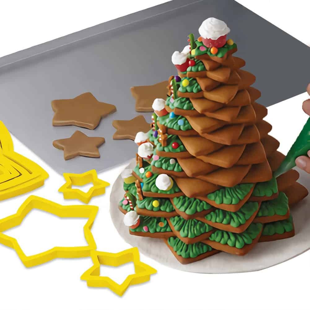 Conjunto Moldes para Biscoitos - Árvore de Natal 3D ( 6 Peças )