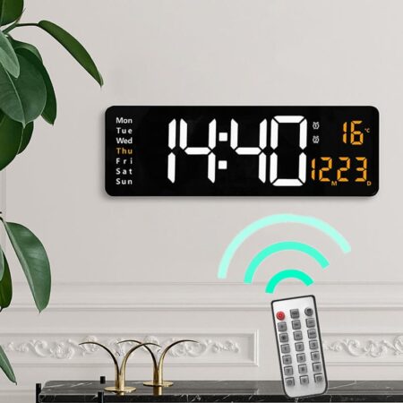Relógio Digital de Parede com Controle Remoto e Alarme - Image 3