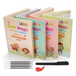 SankMagic™ - Conjunto 4 Cadernos de Caligrafia Mágicos Reutilizáveis