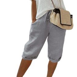 Bermuda Feminina Solta Vintage de Linho Fnac