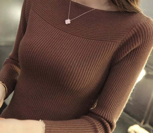 Blusa Feminina de Manga Longa Canelada Fnac - Imagem 5