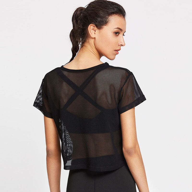 Camisa Feminina Esportiva Transparente de Malha Fnac - Imagem 2