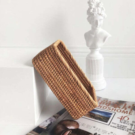 Cesta Organizadora Artesanal Retangular em Rattan Fnac - Imagem 9