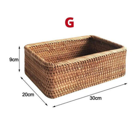 Cesta Organizadora Artesanal Retangular em Rattan Fnac - Imagem 15