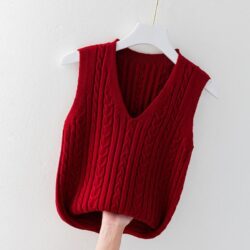 Colete Suéter Feminino Tricotado de Malha Fnac