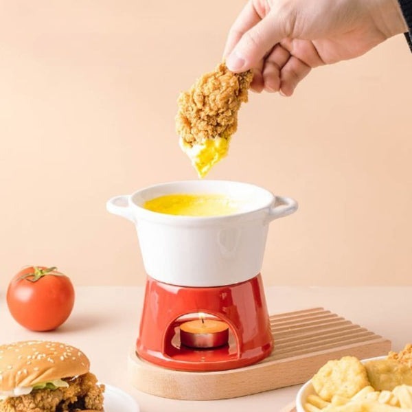 Conjunto Panela de Fondue de Chocolate e Queijo em Cerâmica - Imagem 4