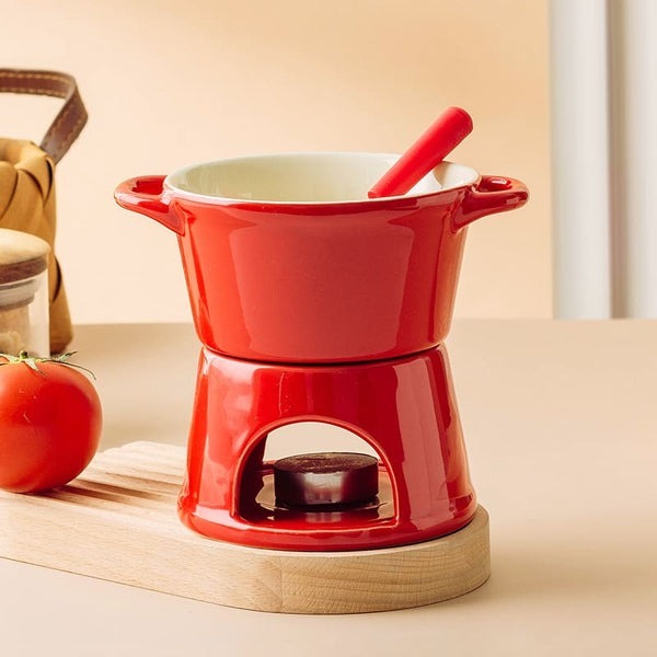 Conjunto Panela de Fondue de Chocolate e Queijo em Cerâmica - Imagem 6