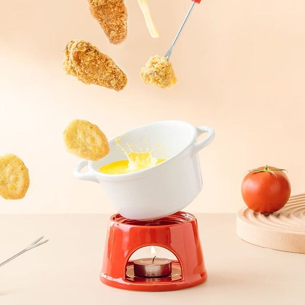 Conjunto Panela de Fondue de Chocolate e Queijo em Cerâmica - Imagem 7