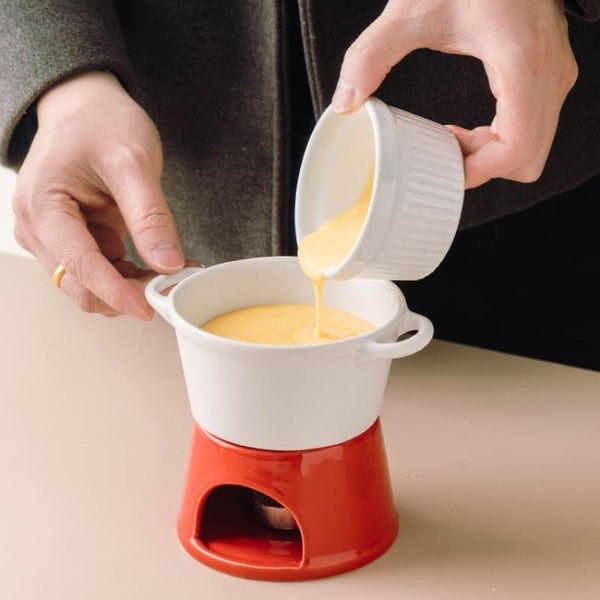 Conjunto Panela de Fondue de Chocolate e Queijo em Cerâmica - Imagem 2