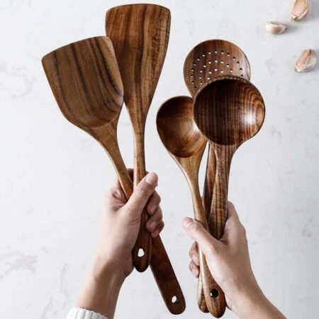 Conjunto Utensílios de Cozinha de Madeira Fnac - Imagem 8