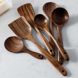 Conjunto Utensílios de Cozinha de Madeira Fnac