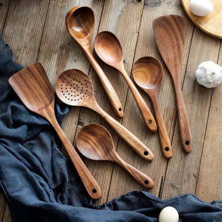 Conjunto Utensílios de Cozinha de Madeira Fnac - Imagem 2