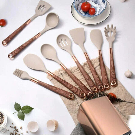 Conjunto de Utensílios de Cozinha com Organizador Inox Fnac - Imagem 4