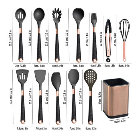 Conjunto de Utensílios de Cozinha com Organizador Inox Fnac - Imagem 12