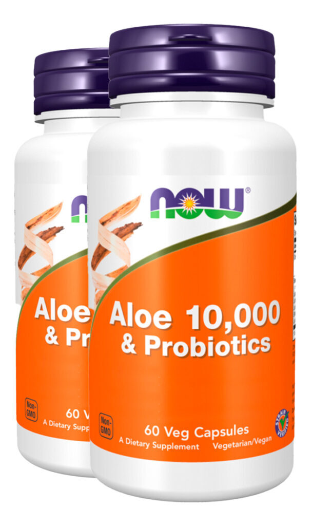 Aloe Vera 10000mg Probióticos 60cáps Importado 2un Now Foods