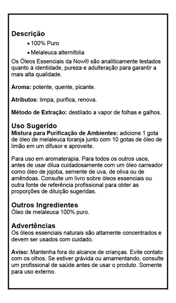 Óleo Essencial Melaleuca Tea Tree 30ml Now Foods 100% 4un - Imagem 5