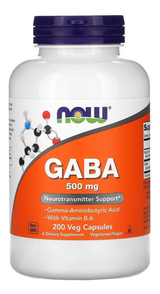 Gaba 500mg 200 Cápsulas Now Com Vitamina B6