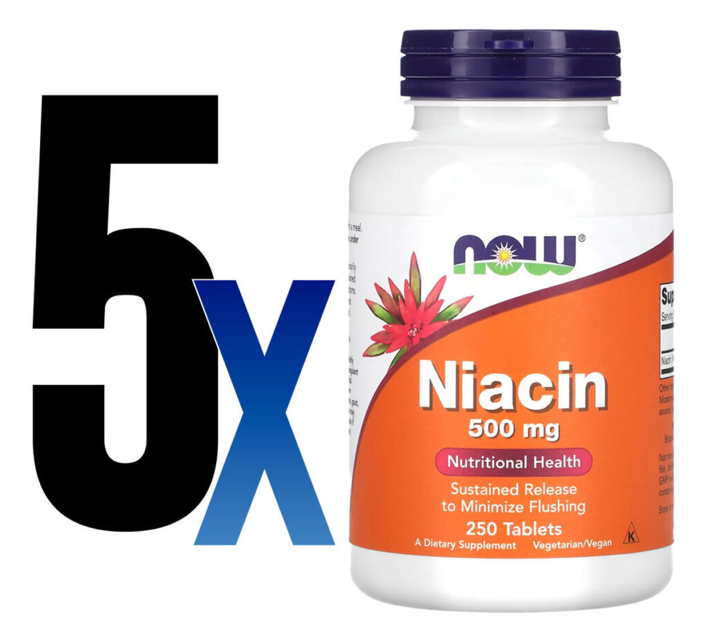 Niacina 500mg Now Foods Niacin Vitamina B-3 250 Tablets 5un - Imagem 2