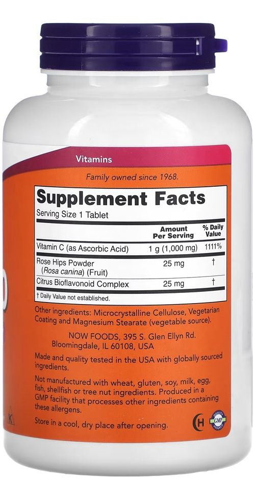 Vitamina C 1000mg E Rosa Mosqueta Now Foods 250tabls - Imagem 2