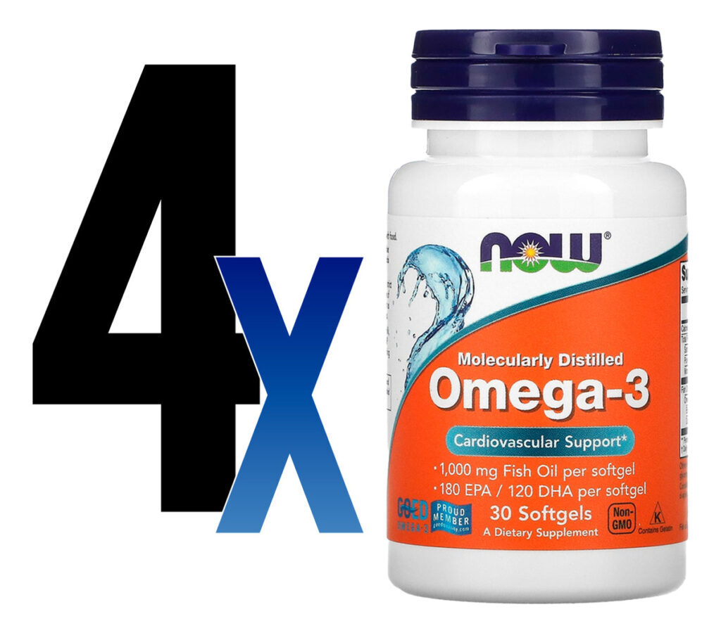 Ômega-3 Molecularmente Destilados Now Foods 30softgels 4un - Imagem 2
