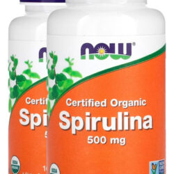 Spirulina Orgânica 500mg 100 Tablets Importado 2un Now Foods