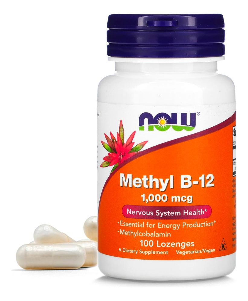 Now Foods Vitamina B-12 1mg Com Metilcobalamina 100pastilhas