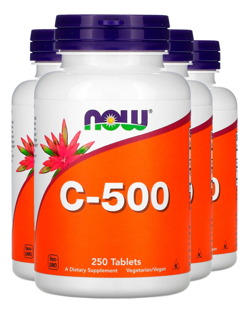 Vitamina C 500mg R. Mosqueta 250tab Importado 4un Now Foods