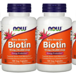 Biotina 10mg Extra Força Now Foods 120veg Caps 4un