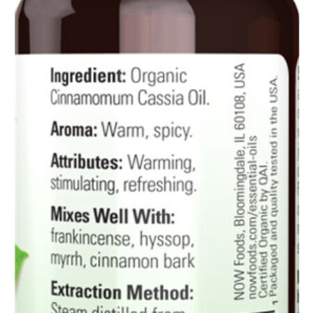 Óleo Canela Cássia Now Foods 30ml Orgânico Importado - Imagem 2