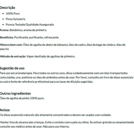 Óleo Agulha Pinheiro Now Foods 30 Ml Importado - Imagem 4