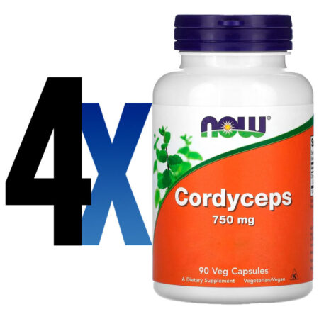 Cordyceps 750mg Now Foods 90 Veg Caps Importado 4un - Imagem 2