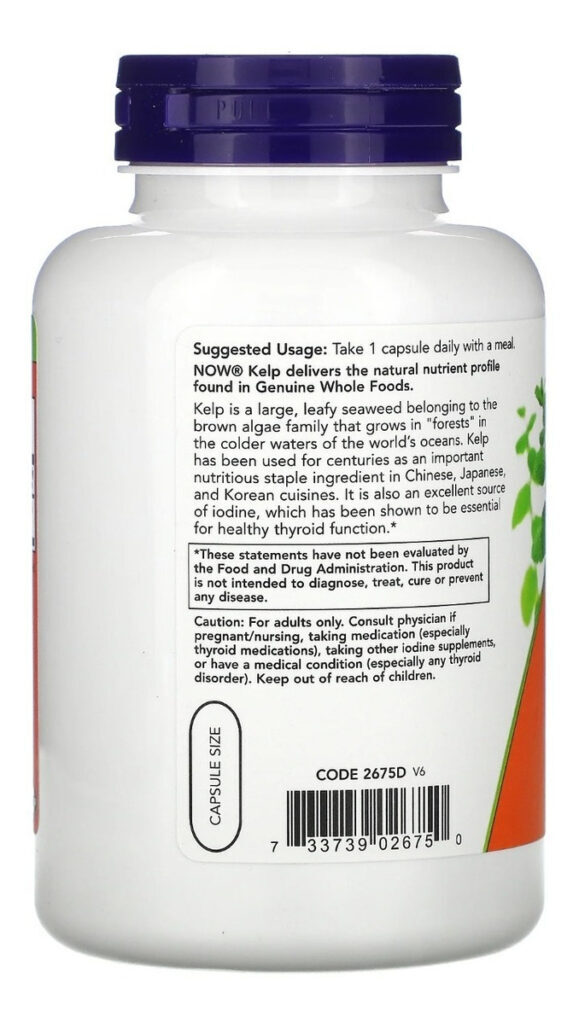 Kelp Alga Fonte De Lodo 325mcg Now Foods 250cps Importado - Imagem 2