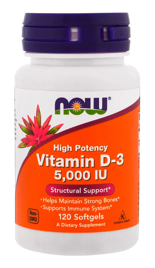 Now Foods Vitamina D3 5000iu 120soft Distribuidor Autorizado