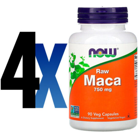 Raw Maca Peruana 750mg 90 Cápsulas Importado 4un Now Foods - Imagem 2