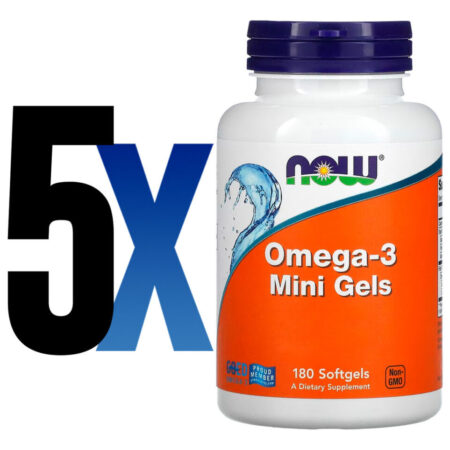 Ômega-3 Mini Gels Now Foods 180 Softgels Importado 5un - Imagem 2